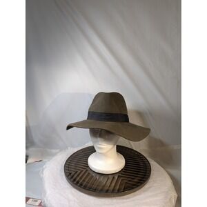 The Original Moussy Hats Olive Green Wide Brim Fedora Style Hat